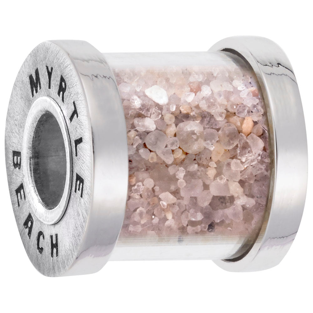 Image Title Rembrandt Charms Myrtle Beach Sand Capsule Bead Charm Pendant Available in Gold or Sterling Silver