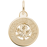 Image Title Rembrandt Charms 14K Yellow Gold Niagara Falls Maple Leaf Charm Pendant