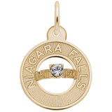 Image Title Rembrandt Charms Gold Plated Sterling Silver Niagara Falls Charm Pendant