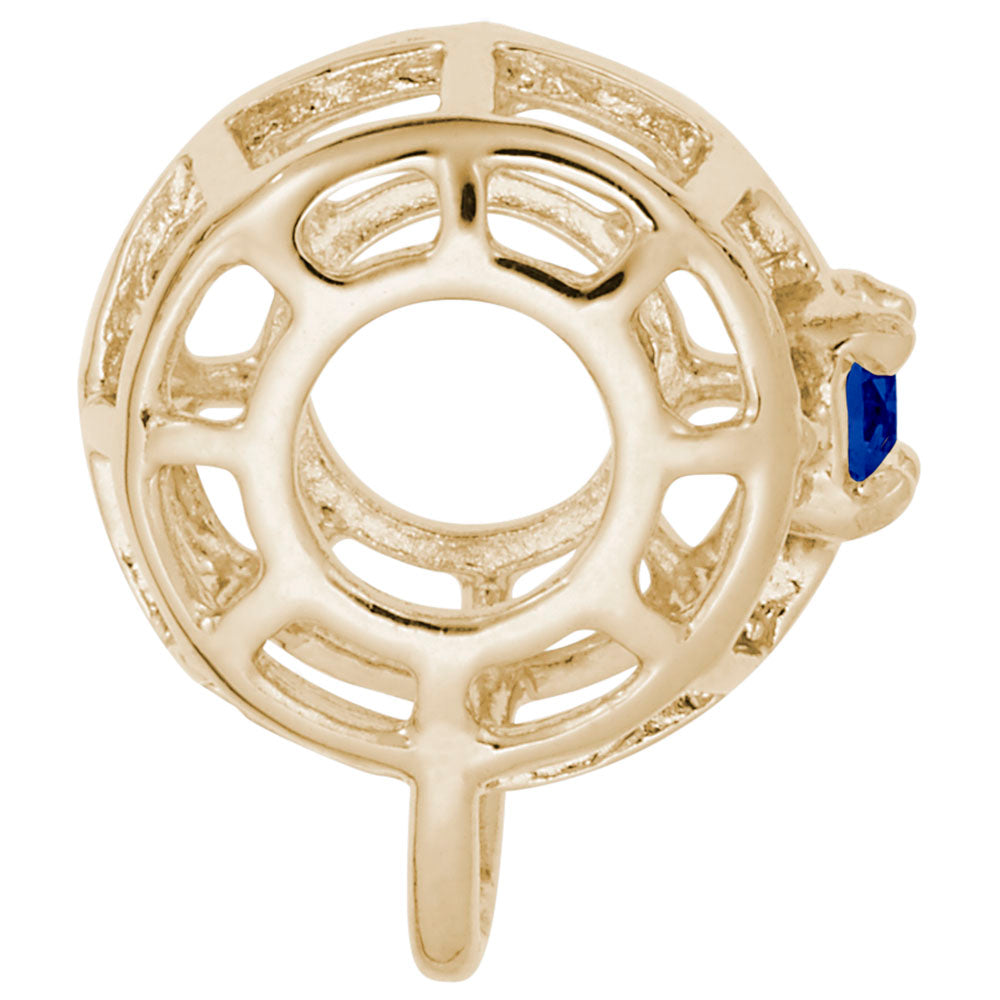 Image Title Rembrandt Charms Gold Plated Sterling Silver Charm Holder For Bead Bracelets - September Charm Pendant