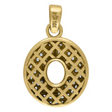 Image Title 10kt Yellow Gold Unisex Cubic Zirconia CZ Initial Letter O Charm Pendant