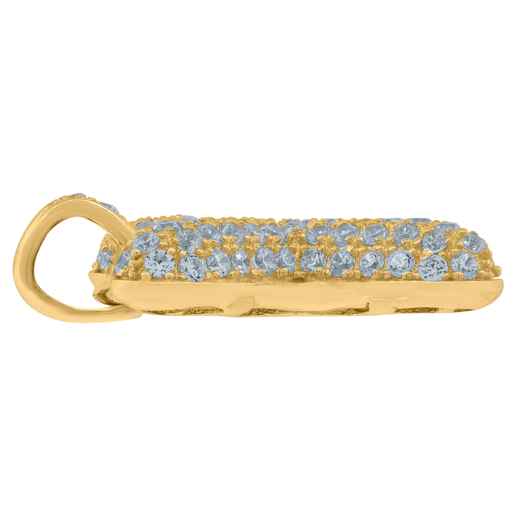 Image Title 10kt Yellow Gold Unisex Cubic Zirconia CZ Initial X Charm Pendant