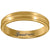 Titanium Yellow Tone Mens Grooved Center Ridged Edge Comfort Fit Wedding Band 4mm Sizes 7 - 11