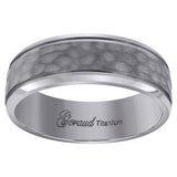 Image Title Titanium Mens Brushed Hammered Comfort Fit Wedding Band 8mm Size 9