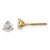 14kt Yellow Gold 0.5ct with Cert. VS/SI, D E F, Lab Grown Diamond 3 Prong Screwbk Stud Earrings