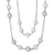 Sterling Silver Rhodium-plated 2 row 7-8 and 8-9mm White, Pink, Purple FWC Pearl Necklace
