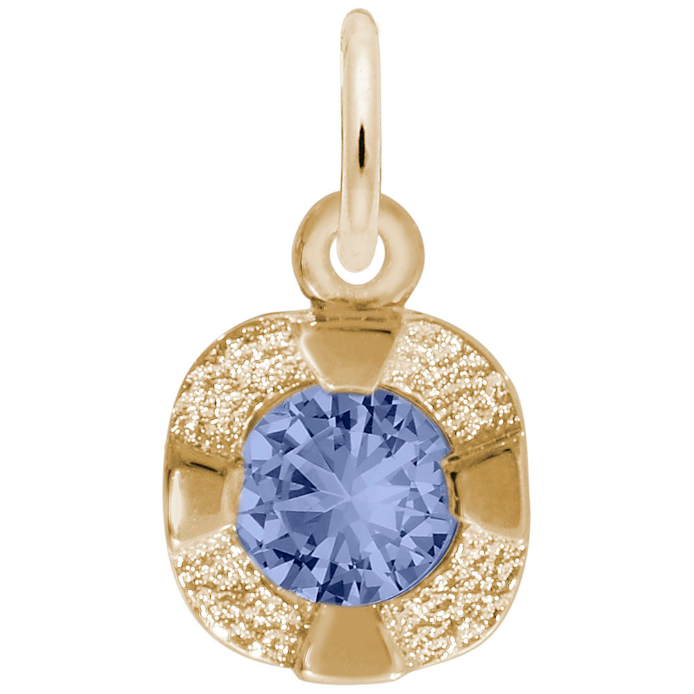 Image Title Rembrandt Charms 10K Yellow Gold Petite Birthstone - Sept Charm Pendant