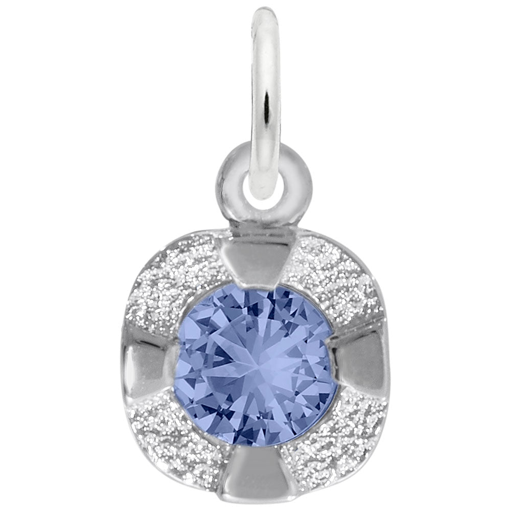 Image Title Rembrandt Charms 925 Sterling Silver Petite Birthstone - Sept Charm Pendant