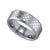 Tungsten Checker Flag Beveled Edges Mens Comfort-fit 8mm Size 7 - 14 Wedding Anniversary Band