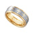 Tungsten Two-tone Brushed Center Celtic Cross Step Edge Mens Comfort-fit 8mm Sizes 7 - 14 Wedding Anniversary Band