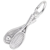 Image Title Rembrandt Charms 14K White Gold Tennis Racquet Charm Pendant