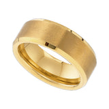 Image Title Tungsten Two-tone Brushed Center Celtic Cross Mens Comfort-fit 8mm Size-9 Wedding Anniversary Band