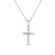 14K White Gold Round Diamond Cross Pendant with 18 inch Chain 0.17 Cttw 11 Stones