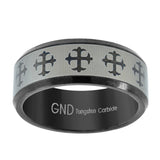 Image Title Tungsten Two-tone Brushed Center Celtic Cross Mens Comfort-fit Size-10.5 Wedding Anniversary Band