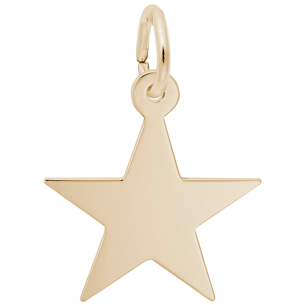Image Title Rembrandt Charms 10K Yellow Gold Star - 35 Series Charm Pendant