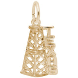 Image Title Rembrandt Charms 14K Yellow Gold Texas Oil Rig Charm Pendant