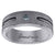 Titanium Mens Cubic Zirconia CZ Wire Cable Inlay Brushed Comfort Fit Wedding Band 7mm Sizes 8 - 13