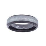 Image Title Tungsten Brushed Center Black Step Edges Mens Comfort-fit 6mm Size-10.5 Wedding Anniversary Band