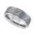 Tungsten Brushed Center Diagonal Grooves Step Edge Mens Comfort-fit 8mm Sizes 7 - 14 Wedding Anniversary Band