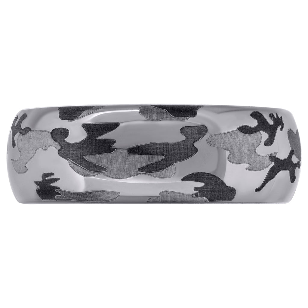 Image Title Tungsten Camouflage Military Dome Mens Comfort-fit 8mm Sizes 7 - 14 Wedding Anniversary Band