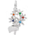 Rembrandt Charms Bouquet with Beads Charm Pendant Available in Gold or Sterling Silver
