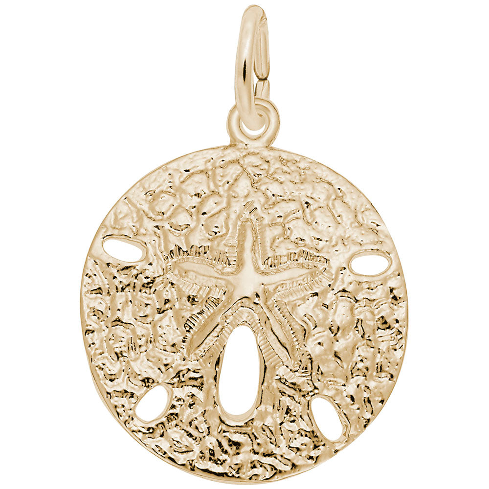 Image Title Rembrandt Charms Gold Plated Sterling Silver Sand Dollar Charm Pendant