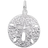 Image Title Rembrandt Charms 925 Sterling Silver Sand Dollar Charm Pendant