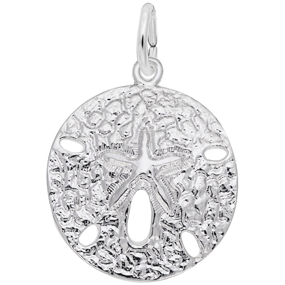 Image Title Rembrandt Charms Sand Dollar Charm Pendant Available in Gold or Sterling Silver