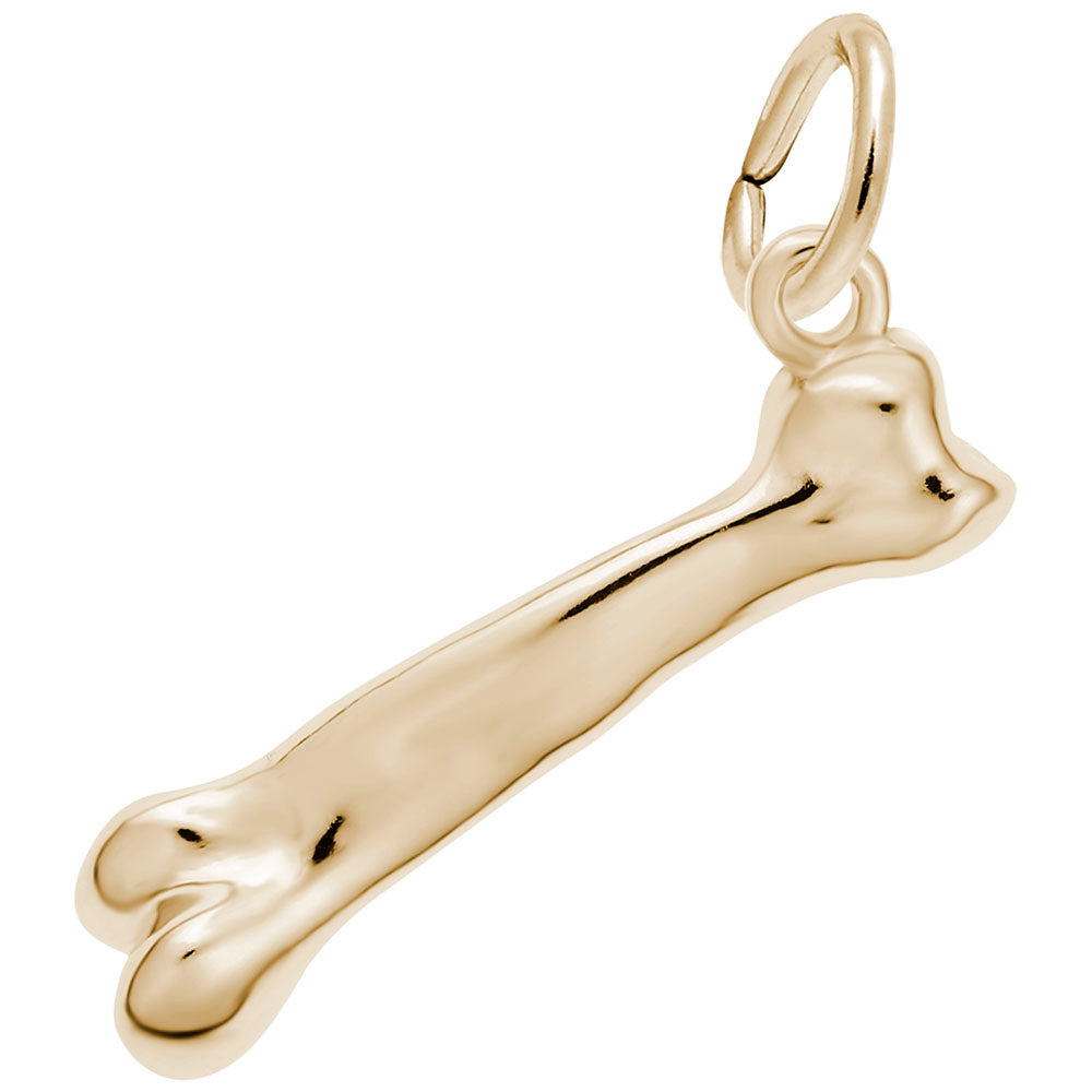 Image Title Rembrandt Charms 14K Yellow Gold Dog Bone Charm Pendant