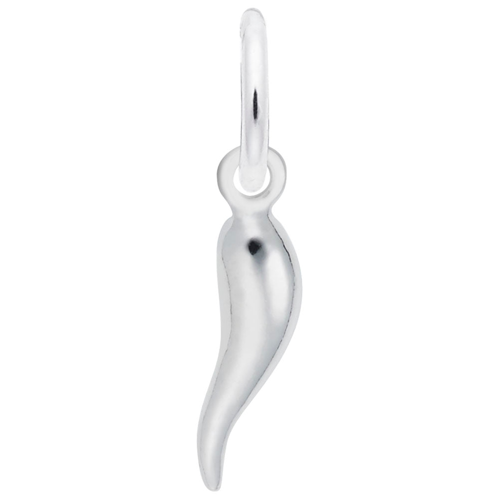 Image Title Rembrandt Charms 925 Sterling Silver Italian Horn Charm Pendant