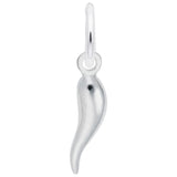 Image Title Rembrandt Charms 925 Sterling Silver Italian Horn Charm Pendant