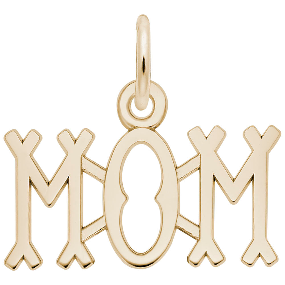 Image Title Rembrandt Charms 14K Yellow Gold Mom Charm Pendant