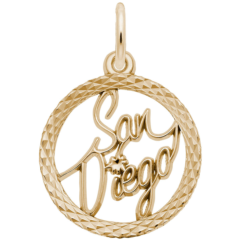 Image Title Rembrandt Charms 10K Yellow Gold San Diego Charm Pendant