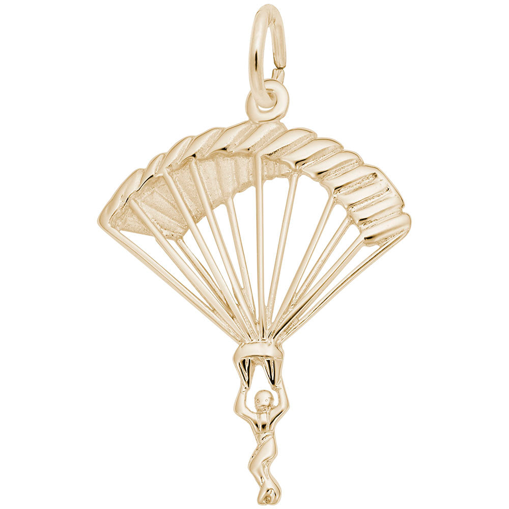 Image Title Rembrandt Charms 10K Yellow Gold Parachutist Charm Pendant