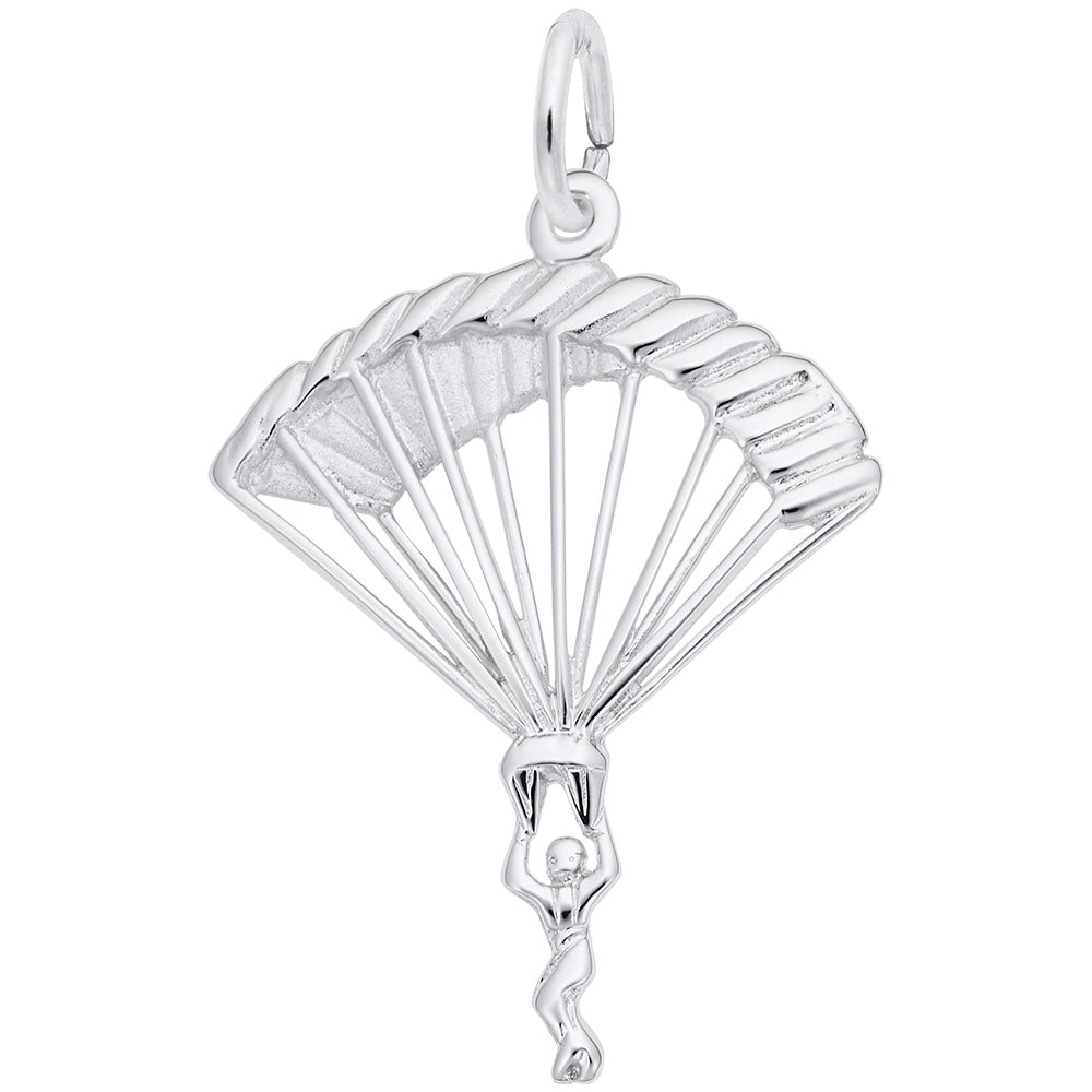 Image Title Rembrandt Charms Parachutist Charm Pendant Available in Gold or Sterling Silver