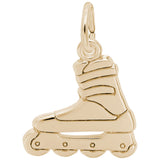 Image Title Rembrandt Charms 10K Yellow Gold Inline Skate Charm Pendant