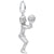 Rembrandt Charms Female Basketball Player Charm Pendant Available in Gold or Sterling Silver