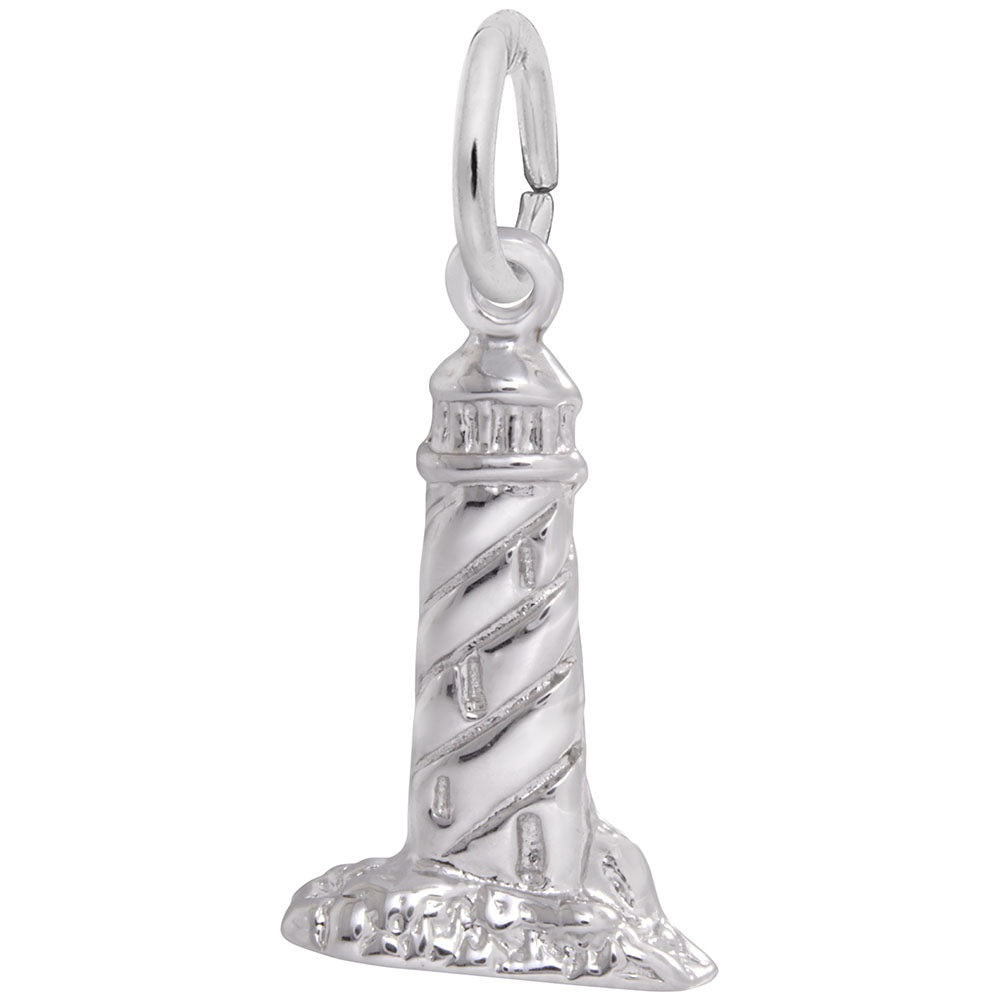Image Title Rembrandt Charms 925 Sterling Silver Lighthouse Charm Pendant