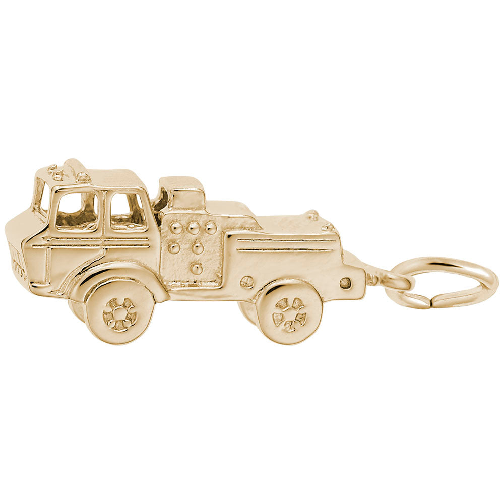 Image Title Rembrandt Charms Gold Plated Sterling Silver Fire Truck Charm Pendant