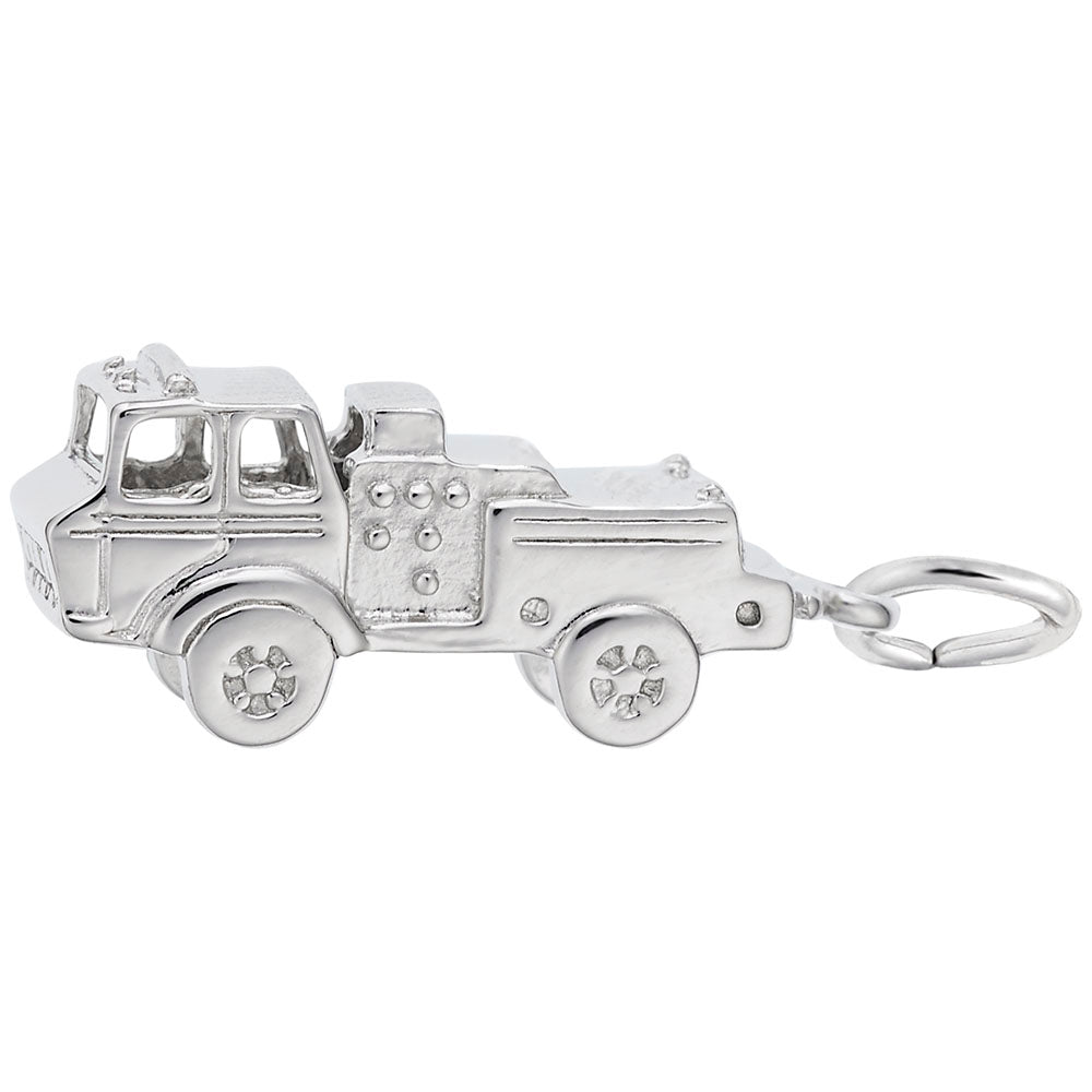 Image Title Rembrandt Charms 925 Sterling Silver Fire Truck Charm Pendant