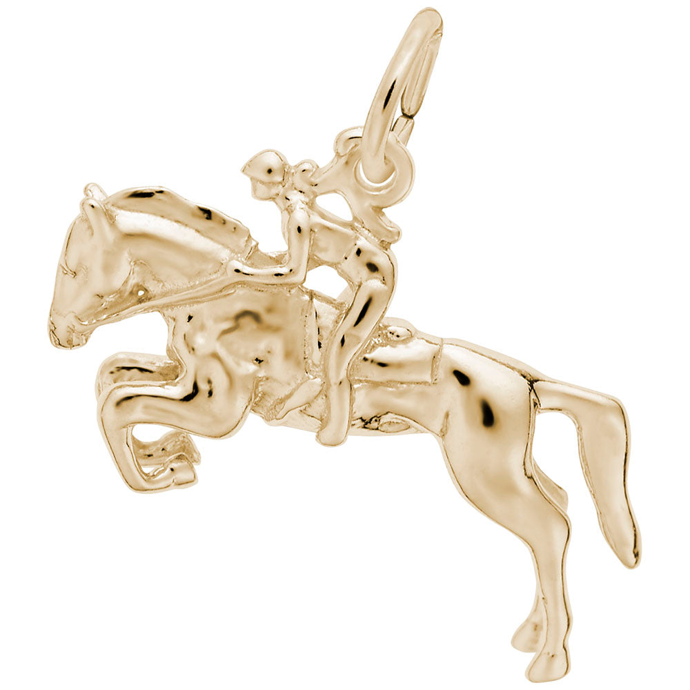 Image Title Rembrandt Charms Gold Plated Sterling Silver Horse And Rider Charm Pendant