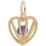 Image Title Rembrandt Charms 10K Yellow Gold 06 Heart Birthstone Jun Charm Pendant