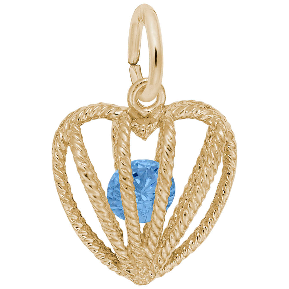 Image Title Rembrandt Charms Gold Plated Sterling Silver 12 Heart Birthstone Dec Charm Pendant