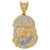 10kt Two-tone Gold Unisex Cubic Zirconia CZ Polished Finish Jesus Face Religious Charm Pendant