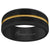 Titanium Black Yellow Tone Mens Grooved Center Beveled Edge Comfort Fit Wedding Band 8mm Sizes 8 - 13