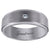 Titanium Mens Cubic Zirconia CZ Brushed Ridged Edge Comfort Fit Wedding Band 8mm Sizes 8 - 13