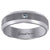Titanium Mens Cubic Zirconia CZ Brushed Beveled Edge Comfort Fit Wedding Band 7mm Sizes 8 - 13
