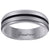 Titanium Black Tone Mens Grooved Center Ridged Edge Comfort Fit Wedding Band 6mm Sizes 7 - 12