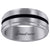 Titanium Black Tone Mens Grooved Center Ridged Edge Comfort Fit Wedding Band 8mm Sizes 8 - 13