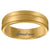 Titanium Yellow Tone Mens Grooved Center Ridged Edge Comfort Fit Wedding Band 6mm Sizes 7 - 12
